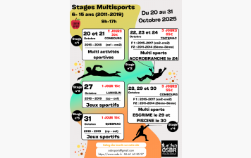 STAGES SPORTIFS AUTOMNE 2025